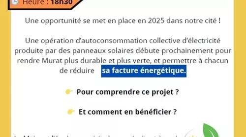 Réunion d'information - Expérimentation solaire à Murat